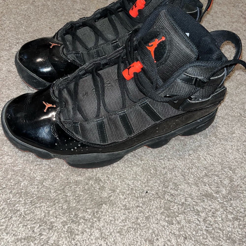 Jordan Black and Orange Sneakers